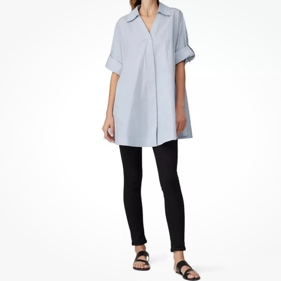 CO Tops - CO Rolled Tab Long Sleeve Oversied Button Down Shirt Blouse Top Size Medium